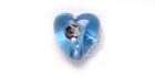 Blue Acrylic Sparkle Heart Beads(8mm)(Pack of 10)