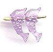 Purple & White Acrylic Plastic Dolphin Beads