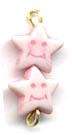 Pink & White Acrylic Plastic Star Beads