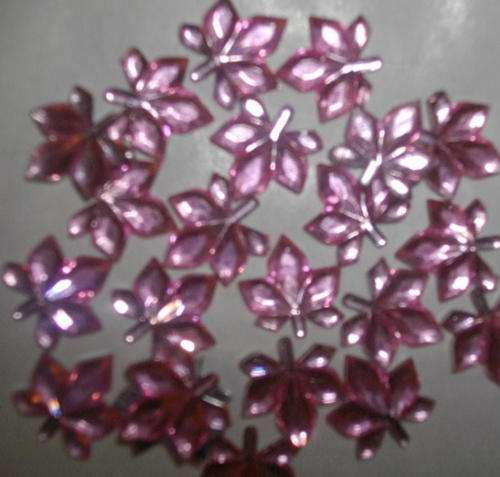 Pink Maple Leaf Rhinestones(pack of 10)
