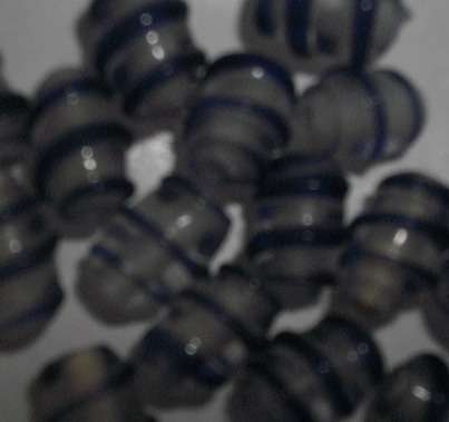Dark Blue Swirl Glass Beads(Pack of 10)