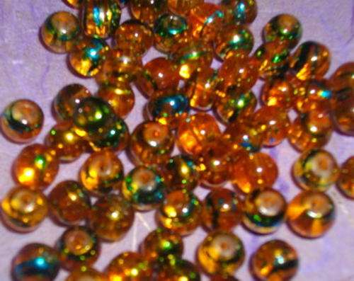 Golden Peach Fancy Glass Beads - Pack of 20(4mm)