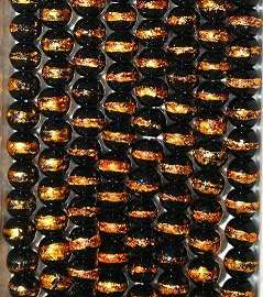 Black&Gold Glass Beads(6mm)-Pack of 35