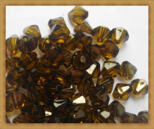Facetted Acrylic Bicones-Olive(6mm)-Pack of 100