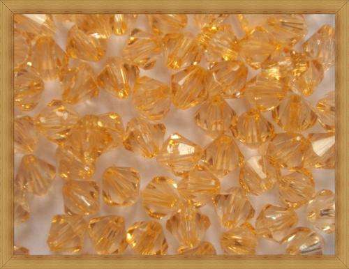 Facetted Acrylic Bicones-Light Peach(6mm)-Pack of 100