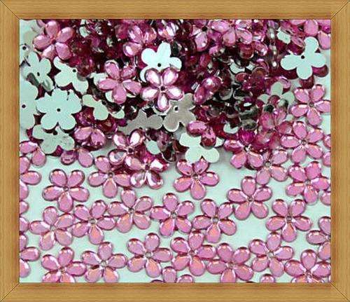 Flower Rhinestones - PINK (16mm)-Pack of 25