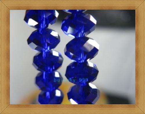 Clearance Special!!!!!!!!!Sapphire Facetted Glass Rondelles(6mmx3mm)(Pack of 43 Beads)