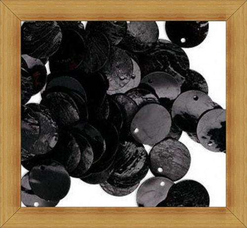 Mussel Shell Discs-Black(15mm) - Pack of 5