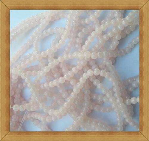 Milky Albaster Glass Beads - Pale Pink(4mm) - Pack of 50 Beads