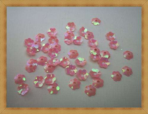 Acrylic Coloured Beadcaps-PINK(7mm)-Pack of +/-100
