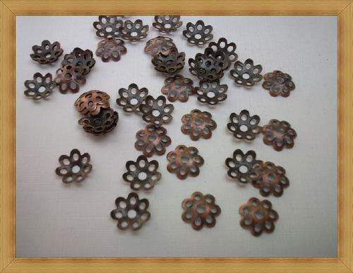 Copper Beadcaps(8mm)- Pack of 50