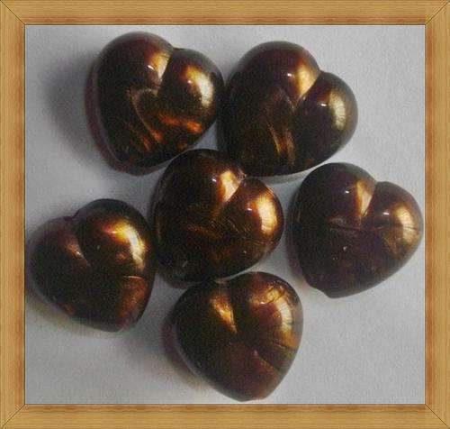Acrylic Marble Heart Beads(14mmx14mm)