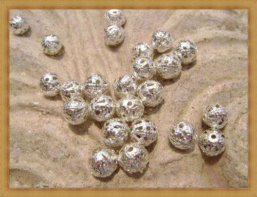 Silverplated Filigree Spacers(4mm) - Pack of 40
