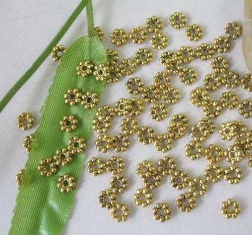 Antique Gold Daisy Spacers(4mm)Pack of  10