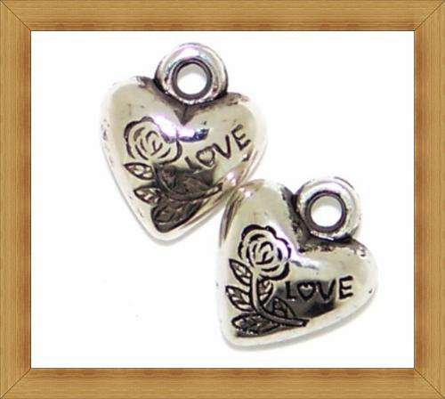 Metalized Heart Charm(12mmx10mmx5mm)