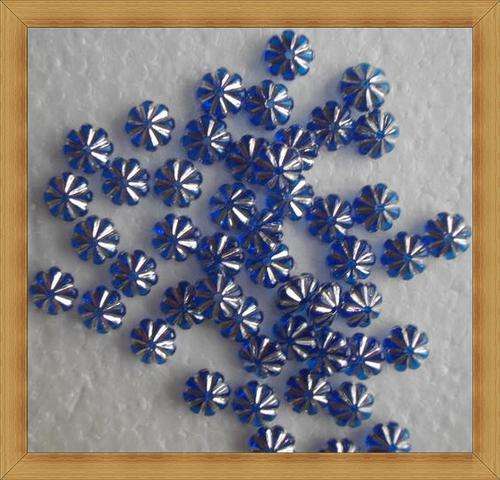 Blue &  Silver Acrylic Sparkle Daisy Spacer/Bead(3.5mmx6mm)