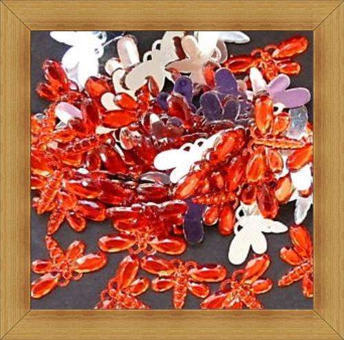 Red Dragonfly Rhinestones-Pack of 10