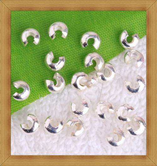 Clearance  Specials!!!!!!!!!Silverplated Crimp Covers(4mm)- Pack of 24