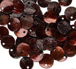 Mussel Shell Discs-Brown(15mm) - Pack of 5