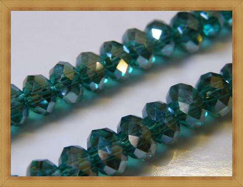 Special Offer!!!!!!AB Emerald Green Facetted Crystal Glass Rondelles(6.4mm)(Sold Individually)