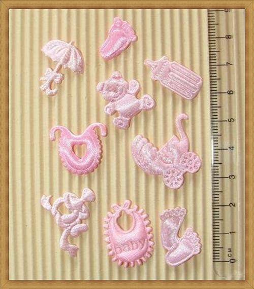 Baby Fabric Embellishments - Pink(Pack of 10)