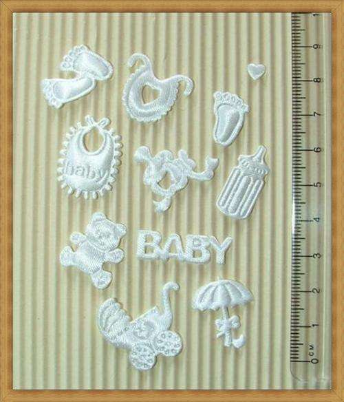 Baby Fabric Embellishments - White(Pack of 10)