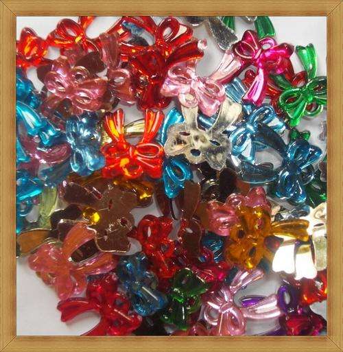 Flatback Ribbon Bow Rhinestones - Assorted Colours(14mmx12mm) - Pack of 10