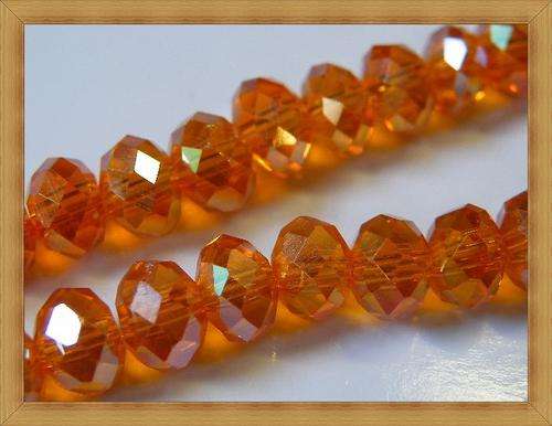 Special Offer!!!!!!AB Sunburnt Orange Crystal Glass Rondelles(6.2mm)(Sold Individually)
