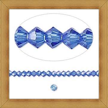 Swarovski Crystal Bicones(3mm) -SAPPHIRE (Pack of 10)