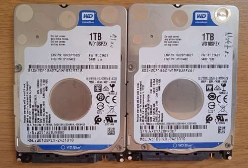 Referbished 1TB Sata 3 2.5" WD HardDrives
