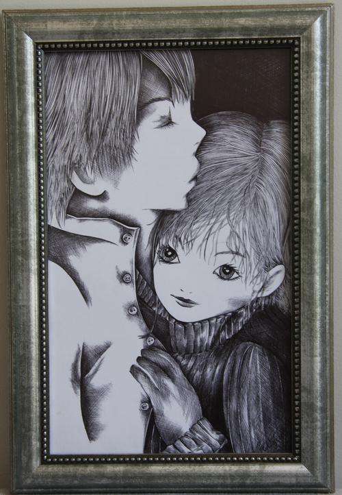 Framed INK DRAWING by Linda Visser