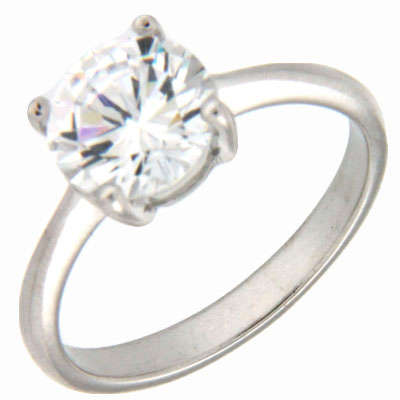 Solid 925 Sterling Silver & CZ ring size 6.5# + 2.73g