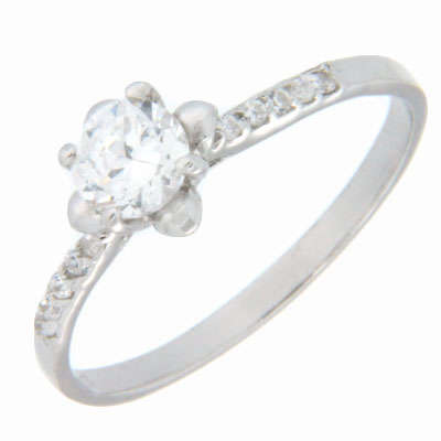 Solid 925 Sterling Silver & CZ ring size 7# + 1.29g