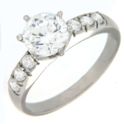 Solid 925 Sterling Silver & CZ ring size 8# + 2.91g