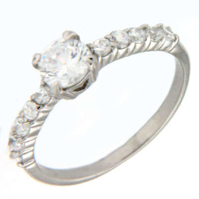 Solid 925 Sterling Silver & CZ ring size 7# + 1.72g
