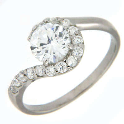 Solid 925 Sterling Silver & CZ ring size 7# + 2.33g