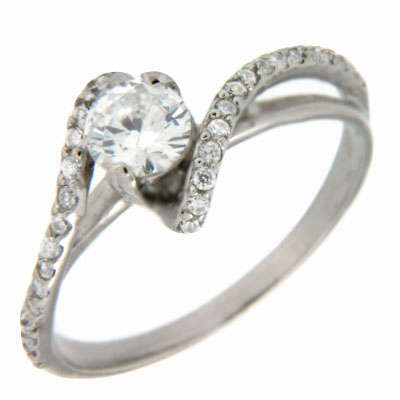 Solid 925 Sterling Silver & CZ ring size 7# + 1.86g