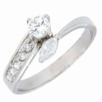 Solid 925 Sterling Silver & CZ ring size 7# + 2.24g