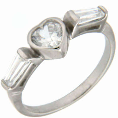Solid 925 Sterling Silver & CZ ring size 7# + 2.56g