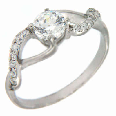 Solid 925 Sterling Silver & CZ ring size 7# + 1.98g