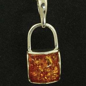 Original KAM jewelry: 925 Sterling Silver pendant with natural Amber