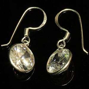 925 sterling silver dangling earrings with diamante