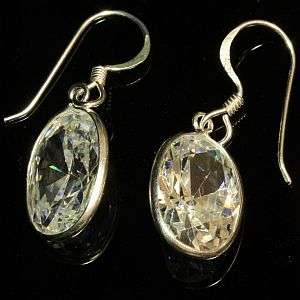 925 sterling silver dangling earrings with diamante