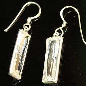 925 sterling silver dangling earrings with diamante