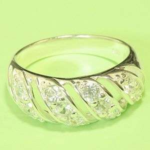 925 sterling silver ring with lab diamonds: ring size 8.5