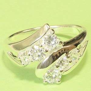 925 sterling silver ring with lab diamonds: ring size 7