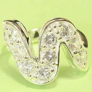 925 sterling silver ring with lab diamonds: ring size 7
