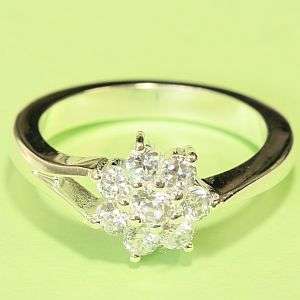 925 sterling silver ring with lab diamonds: ring size 8.5