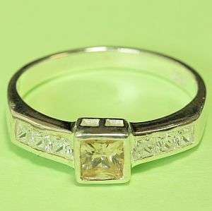 925 sterling silver ring with lab diamonds: ring size 5.5