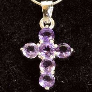 925 sterling silver pendant with natural mined Amethyst
